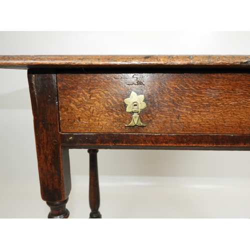 42 - 19th Century Oak Side Table with Single Drawer - 31x 19x 29