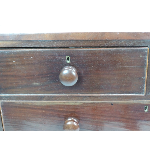 637 - Victorian Mahogany Two over Three Chest of Drawers with Original Turned Handles