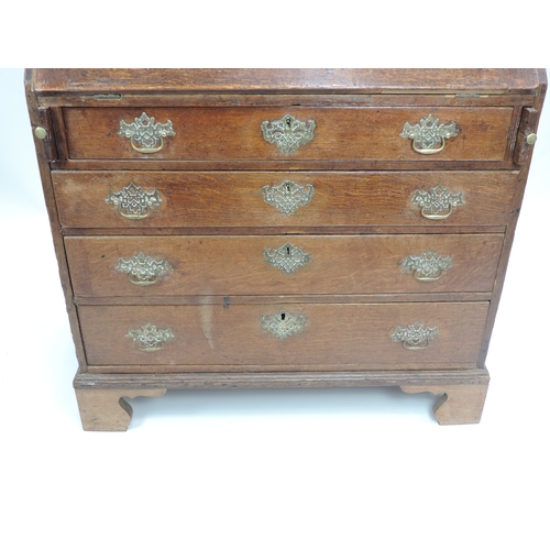 642 - 19th Century Oak Bureau with Fitted Interior and Secret Drawer