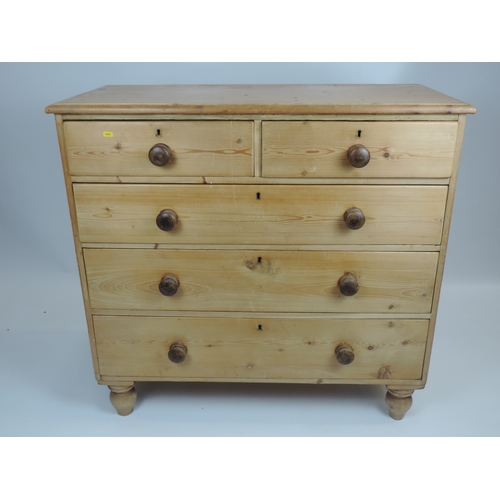 581 - Victorian Pine Two over Three Chest of Drawers