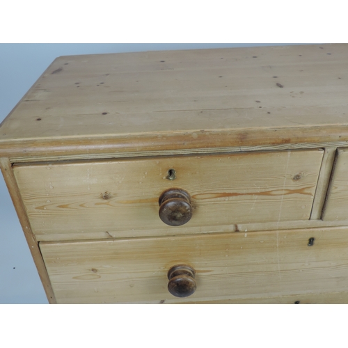 581 - Victorian Pine Two over Three Chest of Drawers