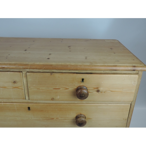 581 - Victorian Pine Two over Three Chest of Drawers