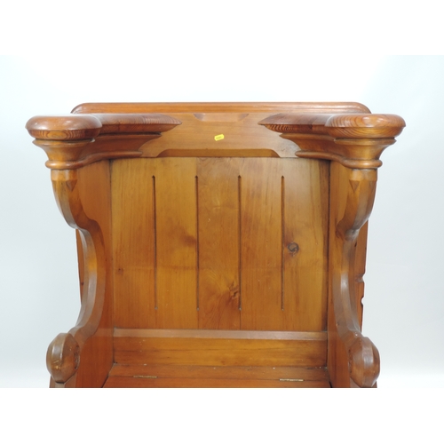 646 - Late Victorian Pitch Pine Church Seat