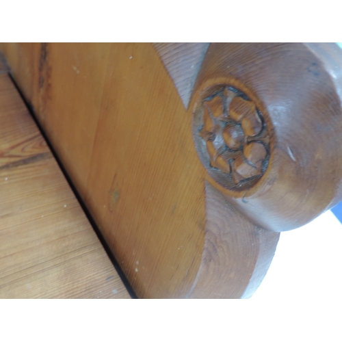 646 - Late Victorian Pitch Pine Church Seat