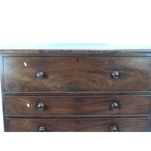 496 - Victorian Mahogany Four Drawer Chest of Drawers