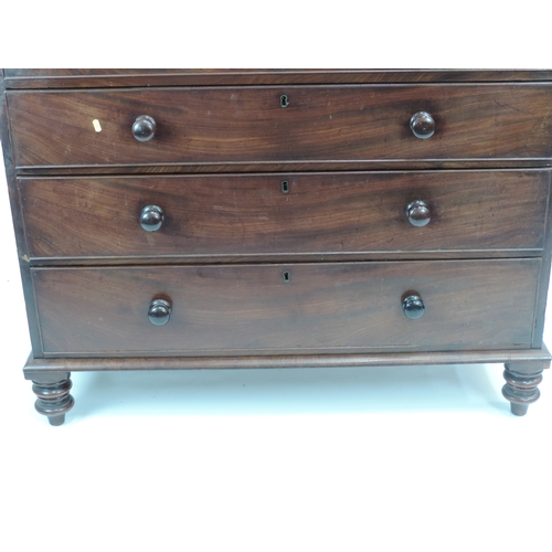 496 - Victorian Mahogany Four Drawer Chest of Drawers