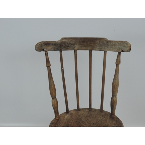 252 - Victorian Elm Stick Back Chair