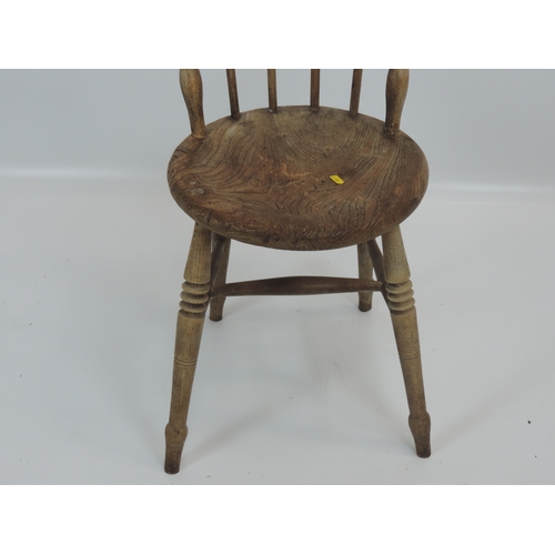 252 - Victorian Elm Stick Back Chair