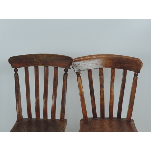 276 - Pair of Victorian Elm Slat Back Chairs