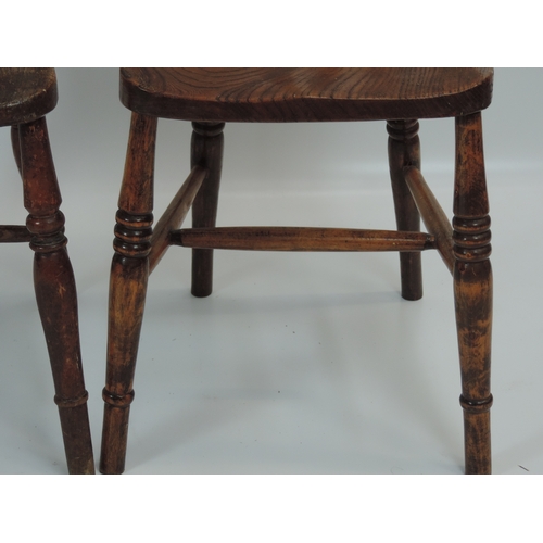 276 - Pair of Victorian Elm Slat Back Chairs