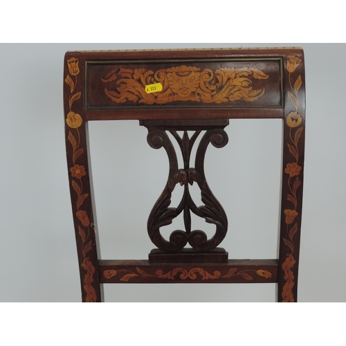 626 - Continental Victorian Inlaid Mahogany Dining Chair