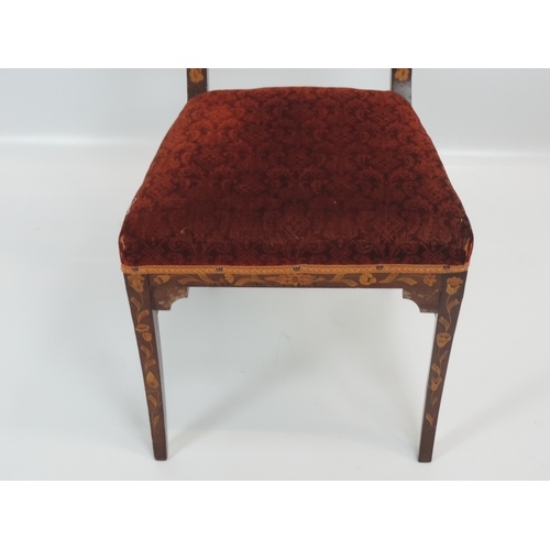 626 - Continental Victorian Inlaid Mahogany Dining Chair