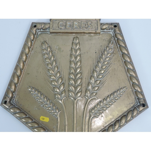 263 - Brass Plaque 'Ceres'