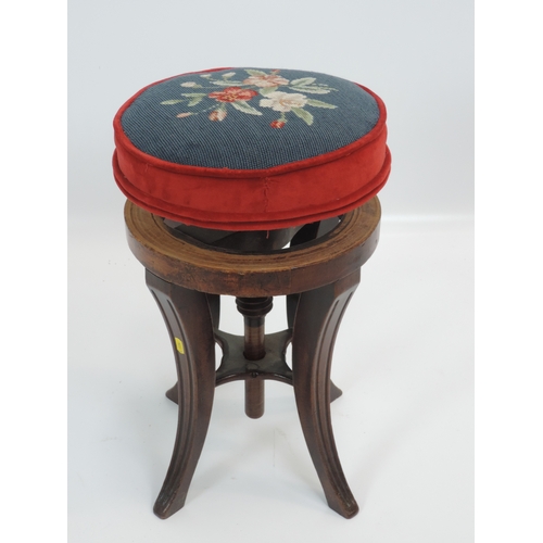 475 - Victorian Mahogany Adjustable Music Stool