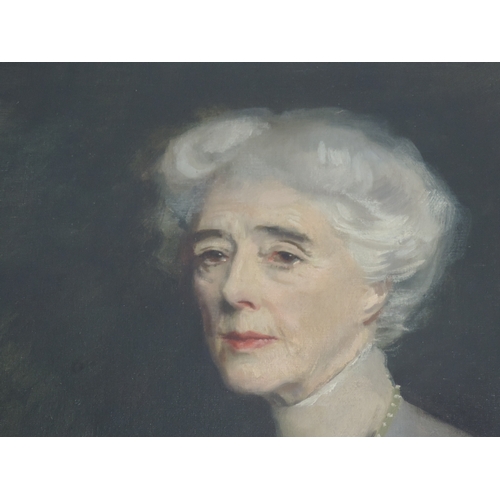 244 - SIR OSWALD BIRLEY M.C. (1880-1952)

Portrait of Georgiana, Countess of Dudley in later life, half le... 