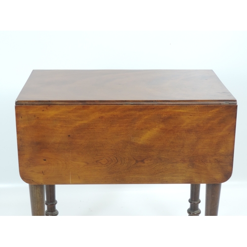 234 - Victorian Mahogany Drop Flap Table on Caster feet with Single Drawer