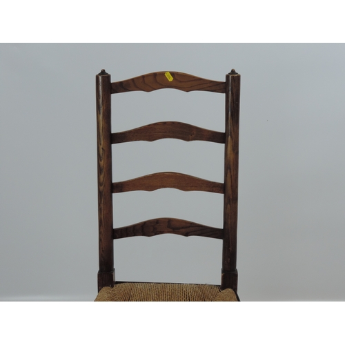 274 - Oak Rush Seated Dining Chair