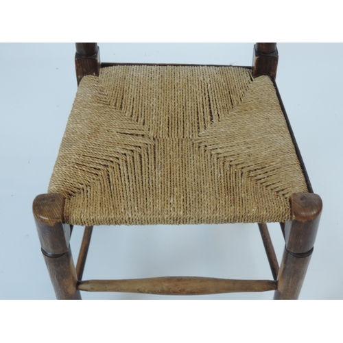 274 - Oak Rush Seated Dining Chair