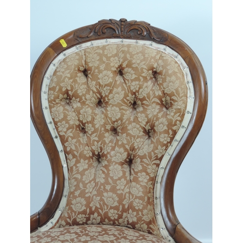 444 - Victorian Mahogany Spoon Back Ladies Chair