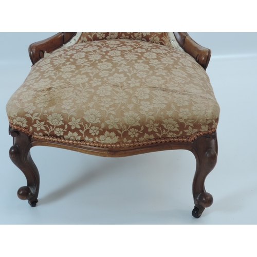 444 - Victorian Mahogany Spoon Back Ladies Chair