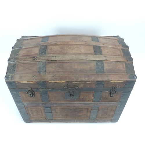 471 - Metal Bound Dome Top Trunk