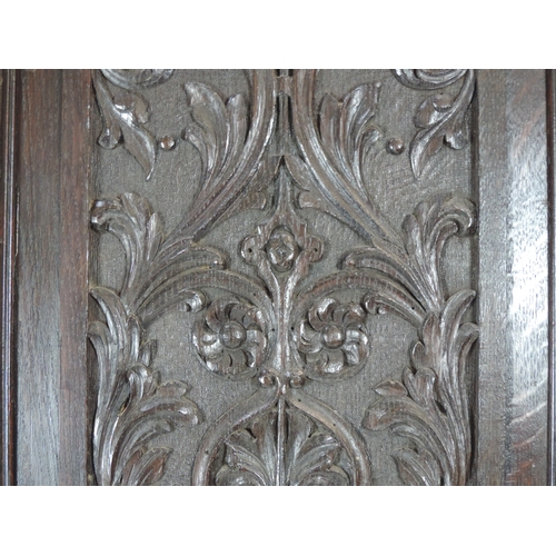 242 - Victorian Carved Oak Corner Cabinet on Stand