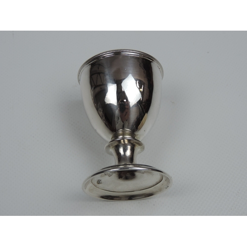 43 - A 19th Century Austro-Hungarian Silver Egg Cup - Beaded Rim - Hallmarked to the base with a Pre-1867... 