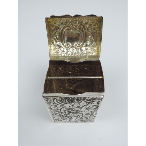 203 - A Late Victorian Silver Twin Pack Playing Card Box - Embossed with Foliage and Inscribed 'Xmas 1899'... 