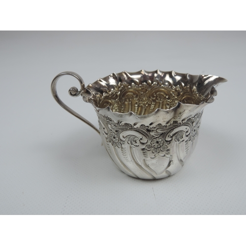 59 - 3x Victorian Silver Items: A Cream Jug, Sheffield 1889 by James Dixon & Sons Ltd - A Cream Jug, Lond... 