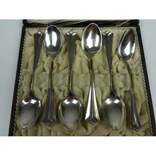 222 - A Set of 6x Norwegian Silver Tea/Coffee Spoons in a Fitted Case - The Spoons are all Marked '830S' t... 