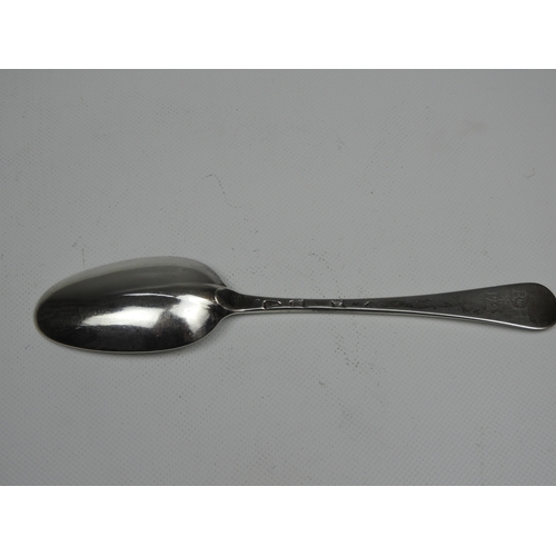 348 - A GII Silver Table Spoon - Hanoverian Pattern with Pointed Drop Initialled and Dated (1727) to the T... 