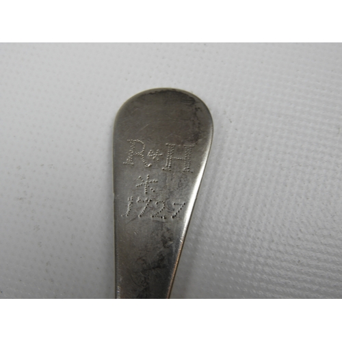 348 - A GII Silver Table Spoon - Hanoverian Pattern with Pointed Drop Initialled and Dated (1727) to the T... 