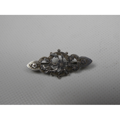 323 - A Late Victorian Chester Silver Brooch of Pierced Foliate Design - Hallmarked for Chester 1899 by Ri... 