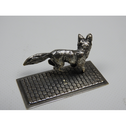 288 - Unmarked Dutch Silver Miniature of a Running Fox - approx. 2