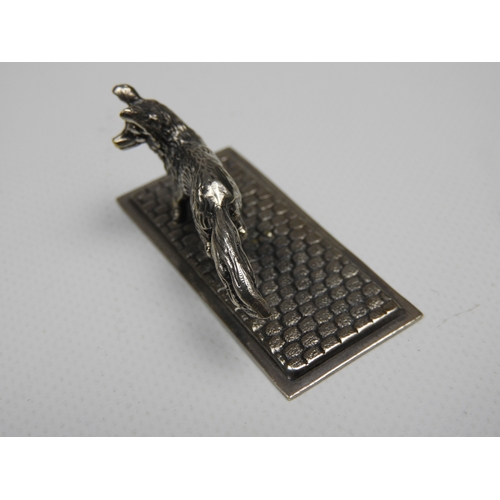 288 - Unmarked Dutch Silver Miniature of a Running Fox - approx. 2