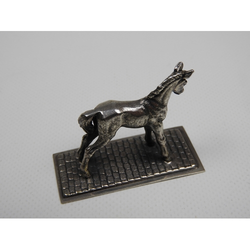 300 - Silver Miniature: A Dutch Silver Miniature of a Young Horse - Apparently Unmarked - It is approx. 2