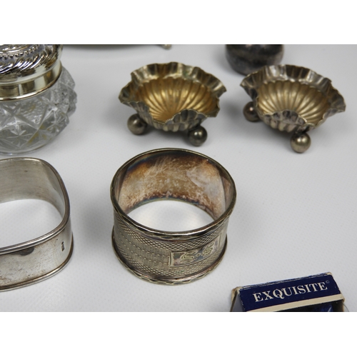 156 - Silver Plated Items - To include 2x Jewellery Boxes, A Pair of Glass Bowls with Plated Rims, An Orie... 