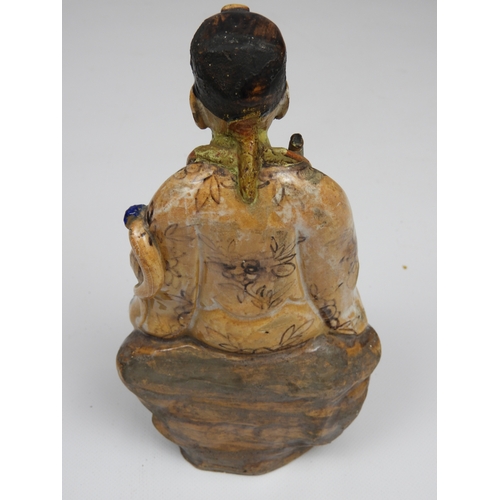 152 - Oriental Figure of Peace Dated 1882 - Slight Damage to Hand, Head has Been Repaired