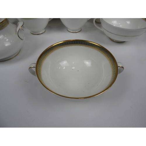 145 - Royal Doulton Clarendon H49663 Bone China Part Dinner Service - To include 6x Soup Cups and Saucers