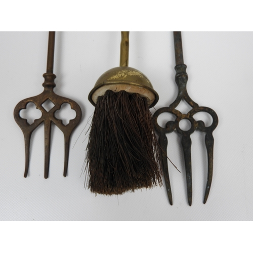 148 - 4x Lincoln Imp Brass Items - A Corkscrew, 2x Toasting Forks and a Fire Hearth Brush