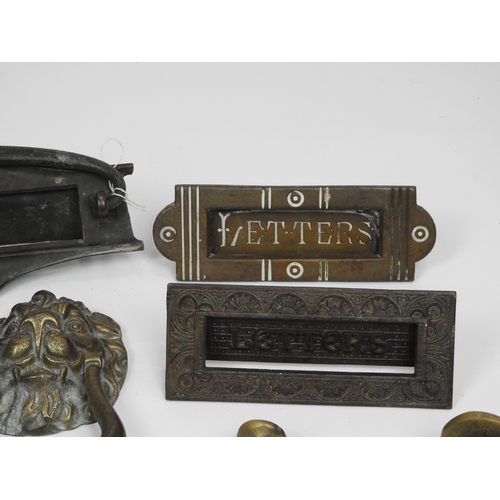 188 - Vintage/Antique Door Furniture - To include 5x Letter Boxes, 8x Door Knockers and 2x Pairs of Door K... 