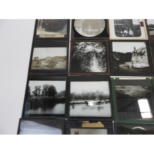 86 - A Selection of Magic Lantern Slides - To include Snow and Skiing, Boats and Engineering