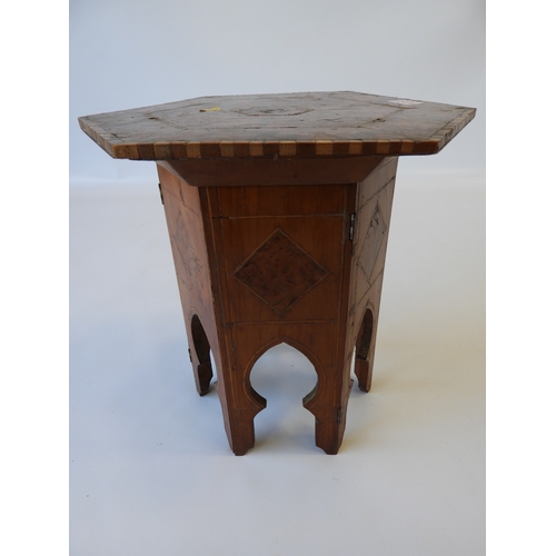 632 - Hexagonal Burr Walnut Table