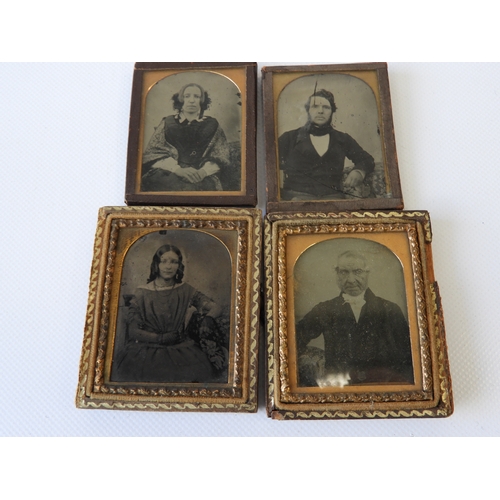 664 - 5x Victorian Photographs, Daguerreotypes and Ambrotypes together with a Small Calling Card Album wit... 