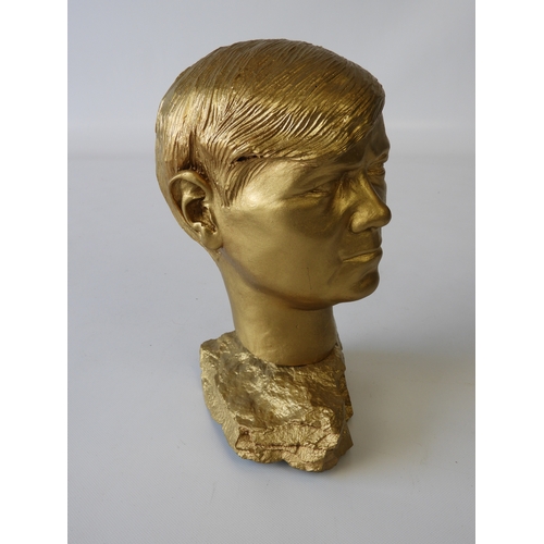 80 - A Studio Bust of a Young Man Painted Gold - Approx. 12”/30cm tall