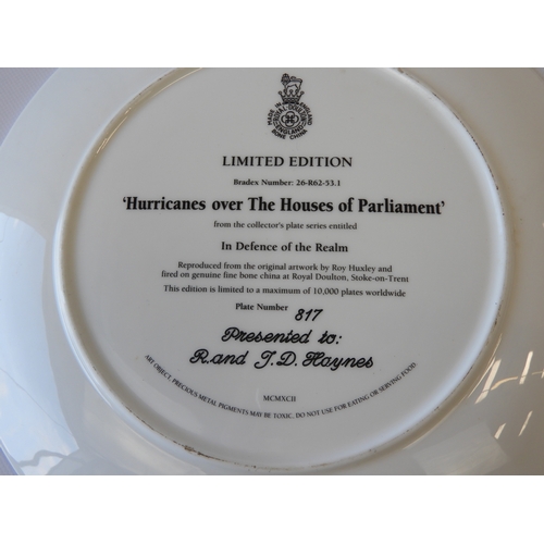 615 - RAF: A Set of 4x Royal Doulton Bone China Commemorative Plates ‘In Defence of the Realm’, Featuring ... 