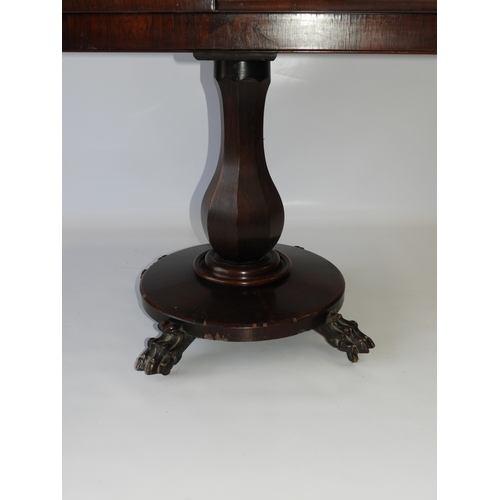 422 - Victorian Rosewood Folding Card Table on Claw Feet