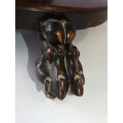 422 - Victorian Rosewood Folding Card Table on Claw Feet