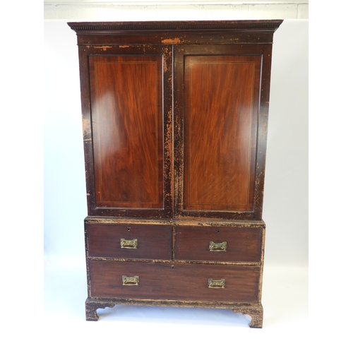 501 - Victorian Mahogany Linen Press