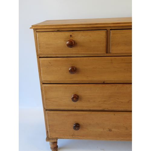 532 - Victorian Pine Two over Three Chest of Drawers